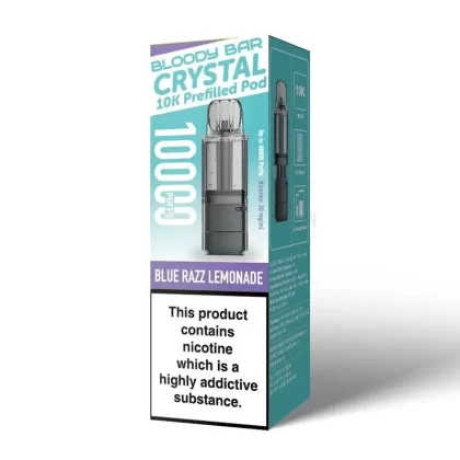 Bloody Bar Crystal 10K Prefilled Pod Blue Razz Lemonade - Nicotine Strength#20mg (163C1C)