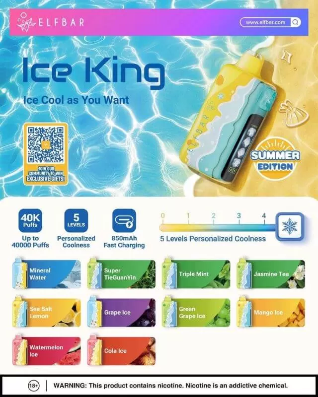ELFBAR ICE KING 45,000 Puffs - Green Tea Ice - Image 3