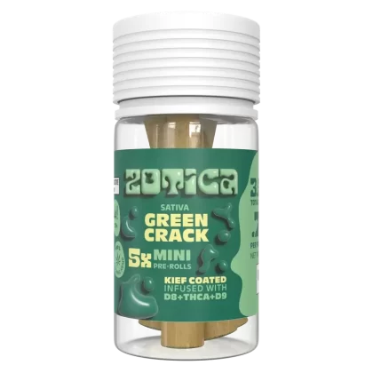 Zotica THC-A Blend Kief Green Crack Mini Pre-Rolls – 5ct - Count#1 Pack>2 Pack (10% off)>3 Pack (10% off)