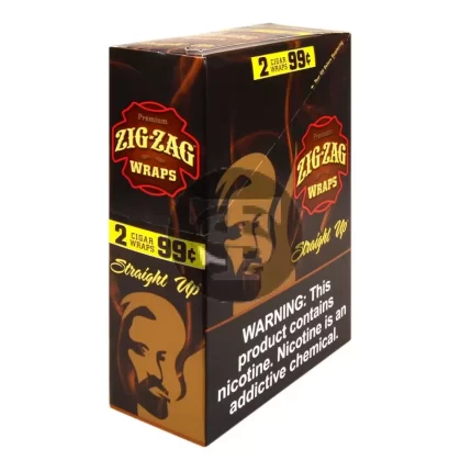 Zig Zag Wraps Premium Straight Up 25 Packs of 2, Pre-Priced 99c