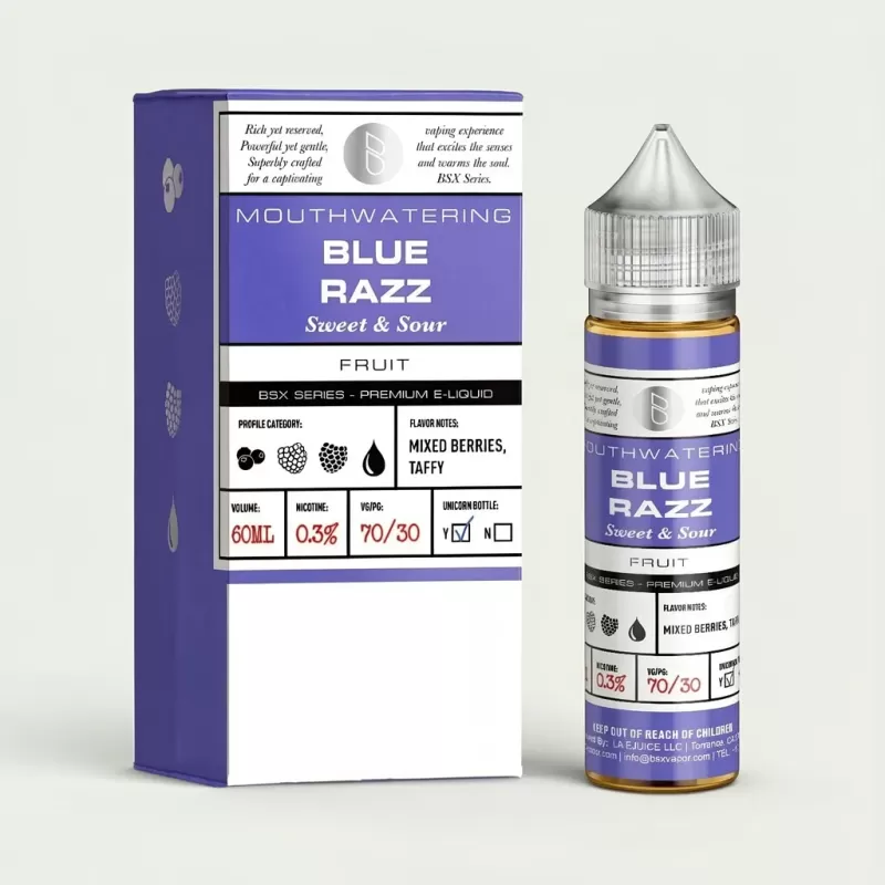 Blue Razz – BSX Series – 60mL – 70% VG – Vape Juice - Vape Product; Vape Product, Vape Product (F9871D)