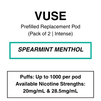 Vuse – eliquids – Intense Spearmint Menthol – 20/28.5mg/ml Nicotine