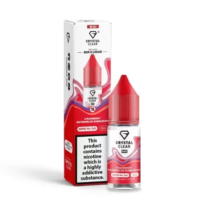 CRYSTAL CLEAR STRAWBERRY WATERMELON BUBBLEGUM 10ML NIC SALT E-LIQUID