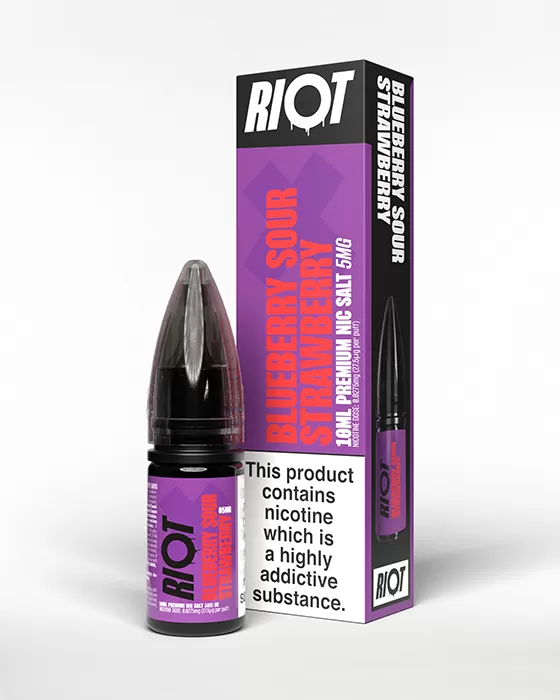 Blueberry Sour Strawberry Nic Salt E-Liquid - Riot X - 10mg - PG 50%