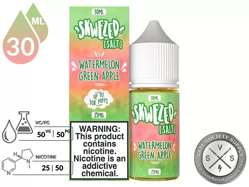 Watermelon Green Apple SKWEZED SALT 30ml - Image 2