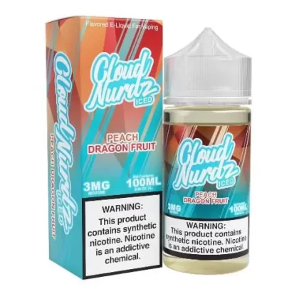 Cloud Nurdz Iced E-Liquid – Peach Dragonfruit 100ml