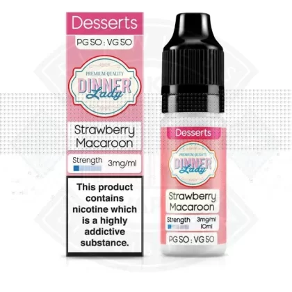 Dinner Lady Desserts 50/50 Strawberry Macaroon 10ml - Size#3mg>6mg>12mg