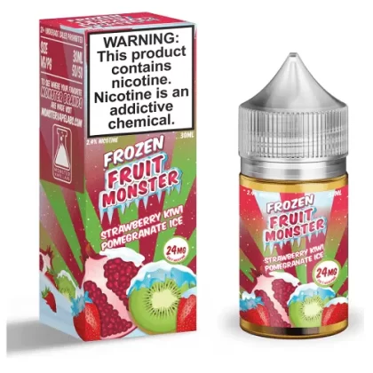 Strawberry Kiwi Pomegranate Ice 30ml Nic Salt Vape Juice – Frozen Fruit Monster - Eightvape