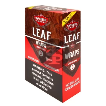Swisher Sweets Leaf Wraps $2.79 Original, 10 packs of 3