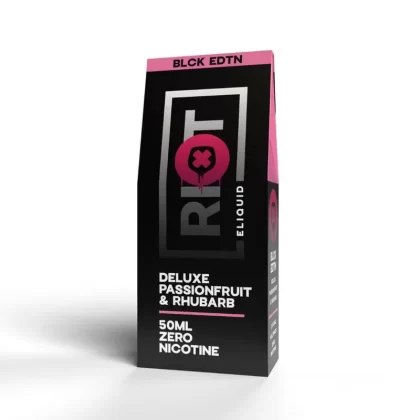 Black Edition Deluxe Passionfruit & Rhubarb 100ml Short Fill by Riot Squad