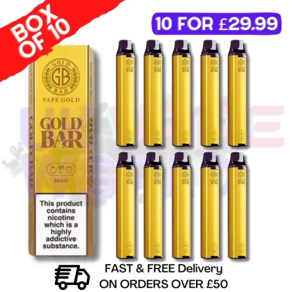 Oasis – Gold Bar 600Puff Box of 10