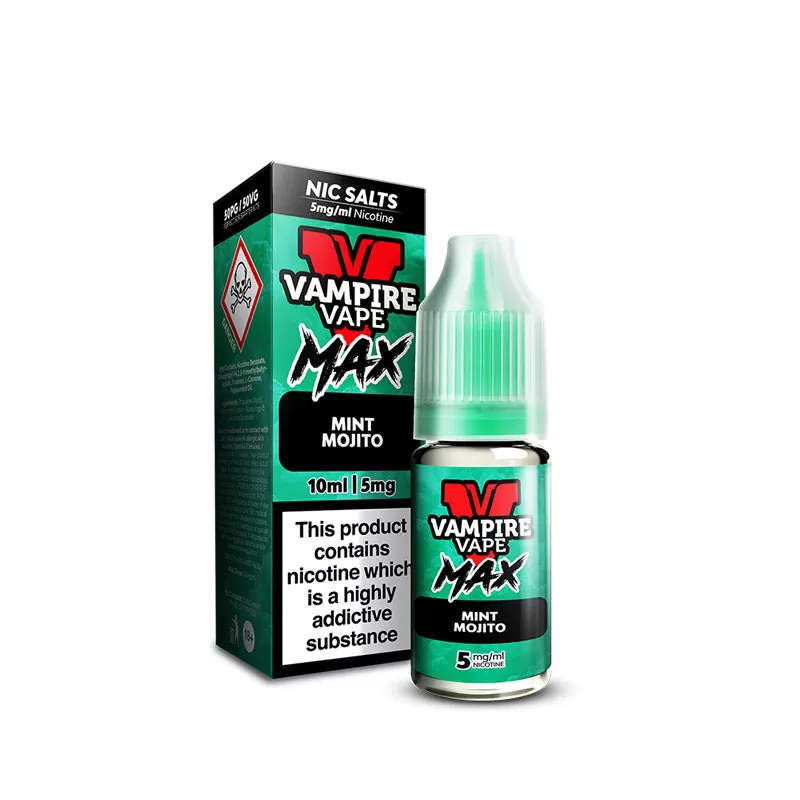 Vampire Vape MAX Mint Mojito Nic Salt E-Liquid 10ml - 20mg - Image 2