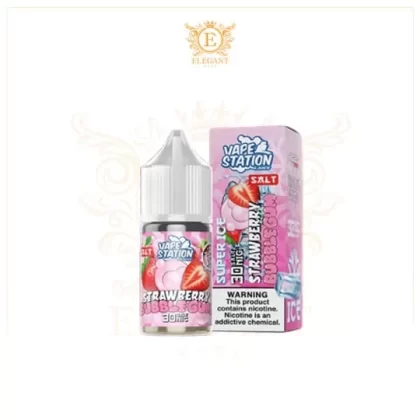 VAPE STATION STRAWBERRY BUBBLEGUM SUPER ICE SALT ELIQUID