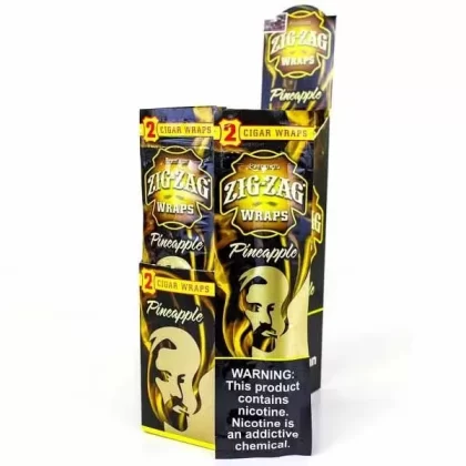Zig Zag Pineapple Blunt Wraps - Product#Pineapple~Packaging#25 Packs of 2