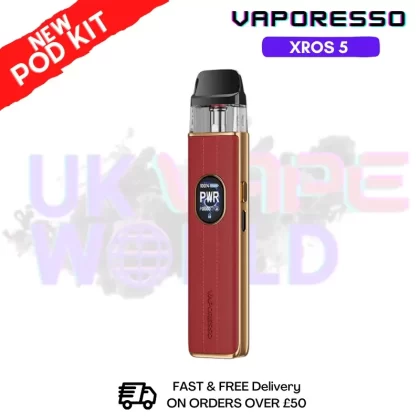 Red Leather Vaporesso Xros 5 Pod Vape Kit