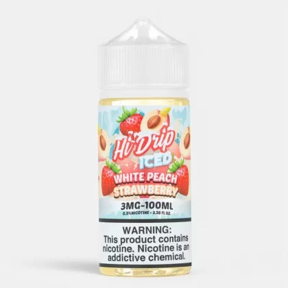 Hi-Drip White Peach Strawberry Ice 100mL E-Juice 70% VG