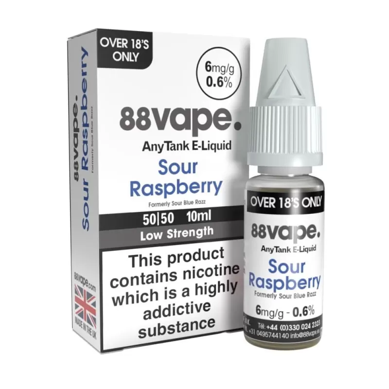 Sour Raspberry (Sour Blue Razz) E-Liquid Anytank Series by 88vape (10ml) - 3mg