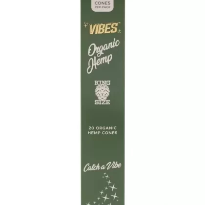 Vibes King Size Organic Hemp Pre Rolled Cones (20-Pack) - Vape Store