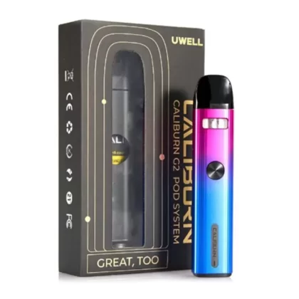 Uwell Caliburn G2 Pod Kit - Carbon Black, Gradlent Blue