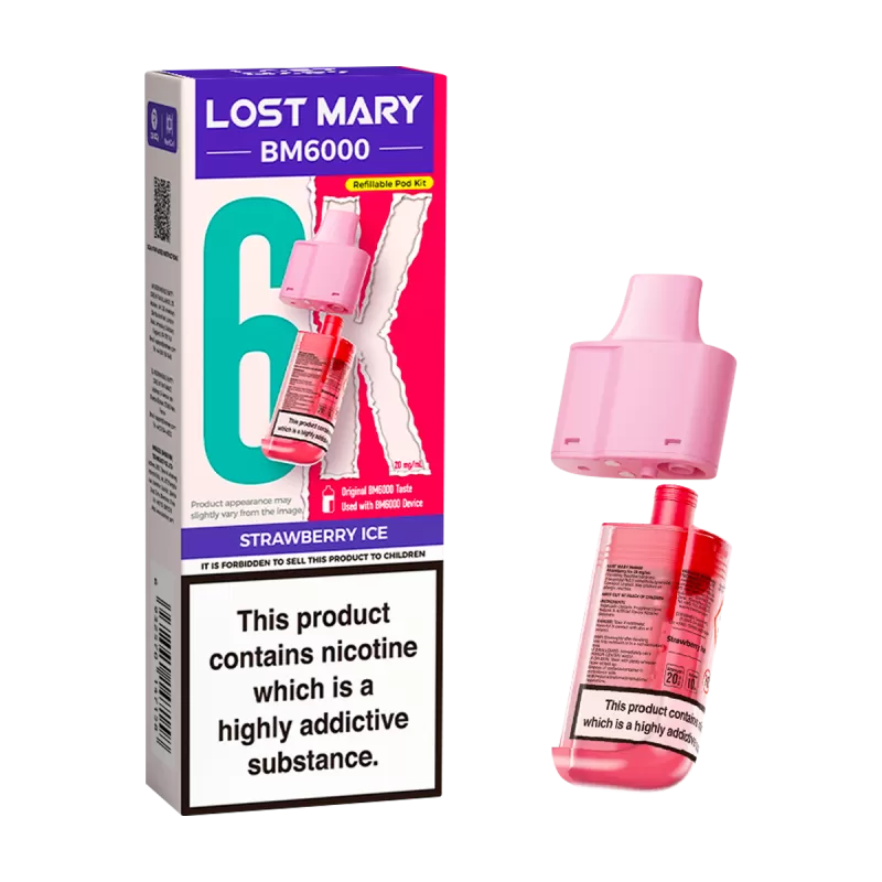 Strawberry Ice Lost Mary BM6000 Refill Pack - 0mg - Vape Product