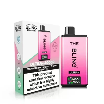 The Bling Ultra Plus 30K Vape Kit Strawberry Cranberry Cherry / Cherry Ice - Nicotine Strength#20mg