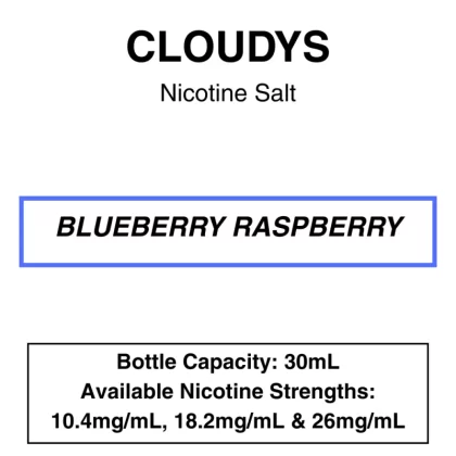 Blueberry Raspberry – Cloudys Premium E- Liquid – Nic Salt – 30mL
