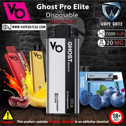 Vapes Bar - Ghost Pro Elite Disposable Vape Device (7000 Puffs) - 20 mg / Banana Ice
