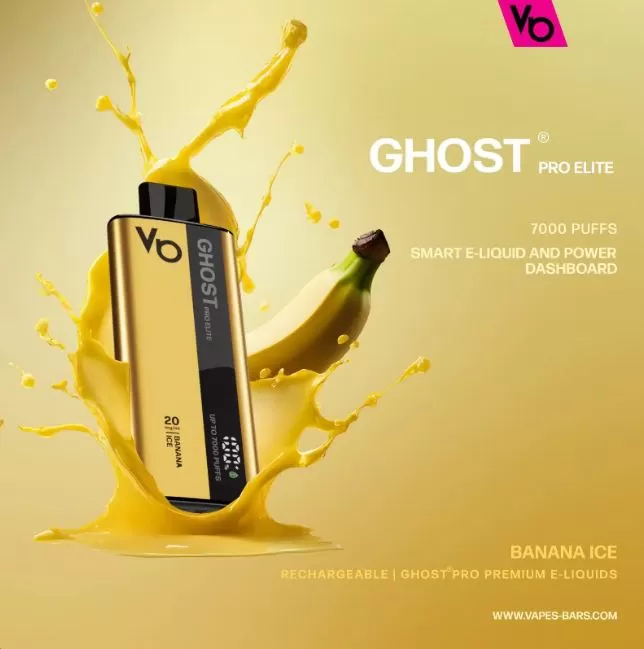 Vapes Bar - Ghost Pro Elite Disposable Vape Device (7000 Puffs) - 20 mg / Banana Ice - Image 3