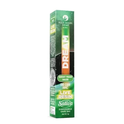Blue Moon Hemp Dream Blend Ghost Train Haze Live Resin Disposable 2 Grams