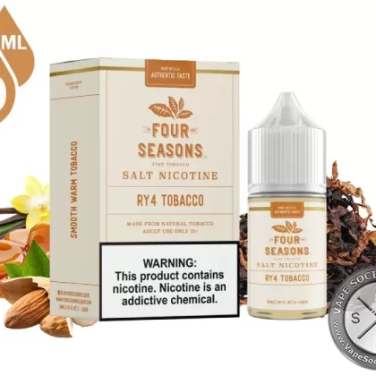 RY4 Tobacco By Four Seasons Salt Nicotine 30ml