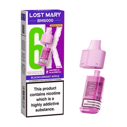 Blackcurrant Apple Lost Mary BM6000 Refill Pack - 20mg - Vape Product (F4FCB6)