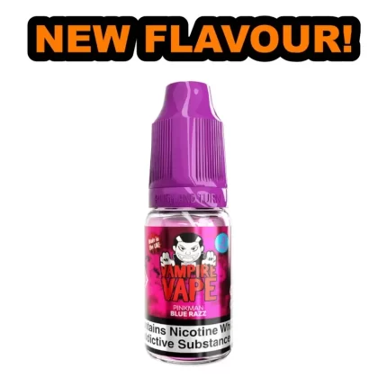 Vampire Vape Pinkman Blue Razz E-Liquid – A Juicy Blue Raspberry Adventure in 3mg, 6mg, 12mg, and 18mg