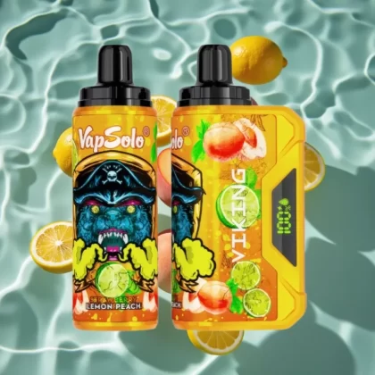 VapSolo VIKING 12000 Puffs Disposable Vape – Lemon Peach, 22ml E-Liquid, Type-C Charging - Bangvapeaustralia