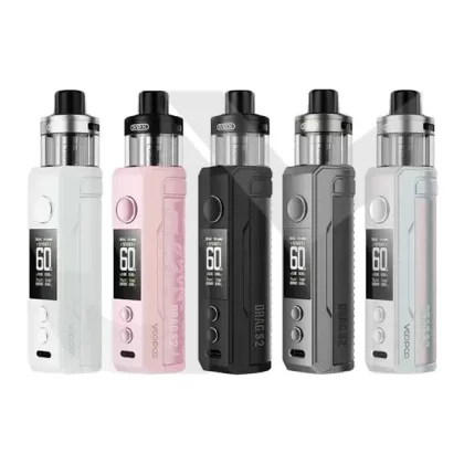 Voopoo Drag S2 60W Pod Vape Kit - Colourful Silver, Glow Pink