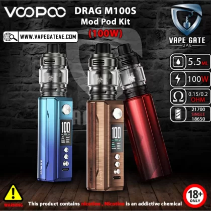 VOOPOO Drag M100S Mod Pod Kit (100W) - Silver Black