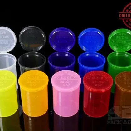 Squeezetops® PST30 Transparent Mix Child Resistant Containers 600/Box