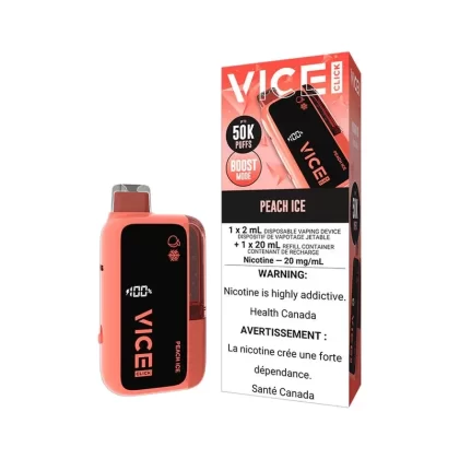 Vice Click Disposable Vape – 50,000 Puffs – Peach Ice - Ecigdepot