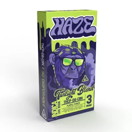 Haze Twilight Blend Live Resin Disposable Vape Purple Punch 3 grams - Ejuicewarehouse