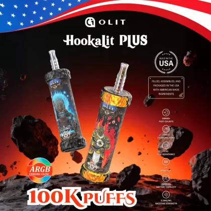 Assembled in USA | OLIT HookaLit PLUS 100K Disposable E-Hookah - 100,000 Puffs