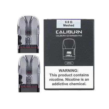 Uwell Caliburn G3 Replacement Pods – 4 Pack - Pod Type#0.4ohm Pods>0.6ohm Pods>0.9ohm Pods>1.2ohm Pods